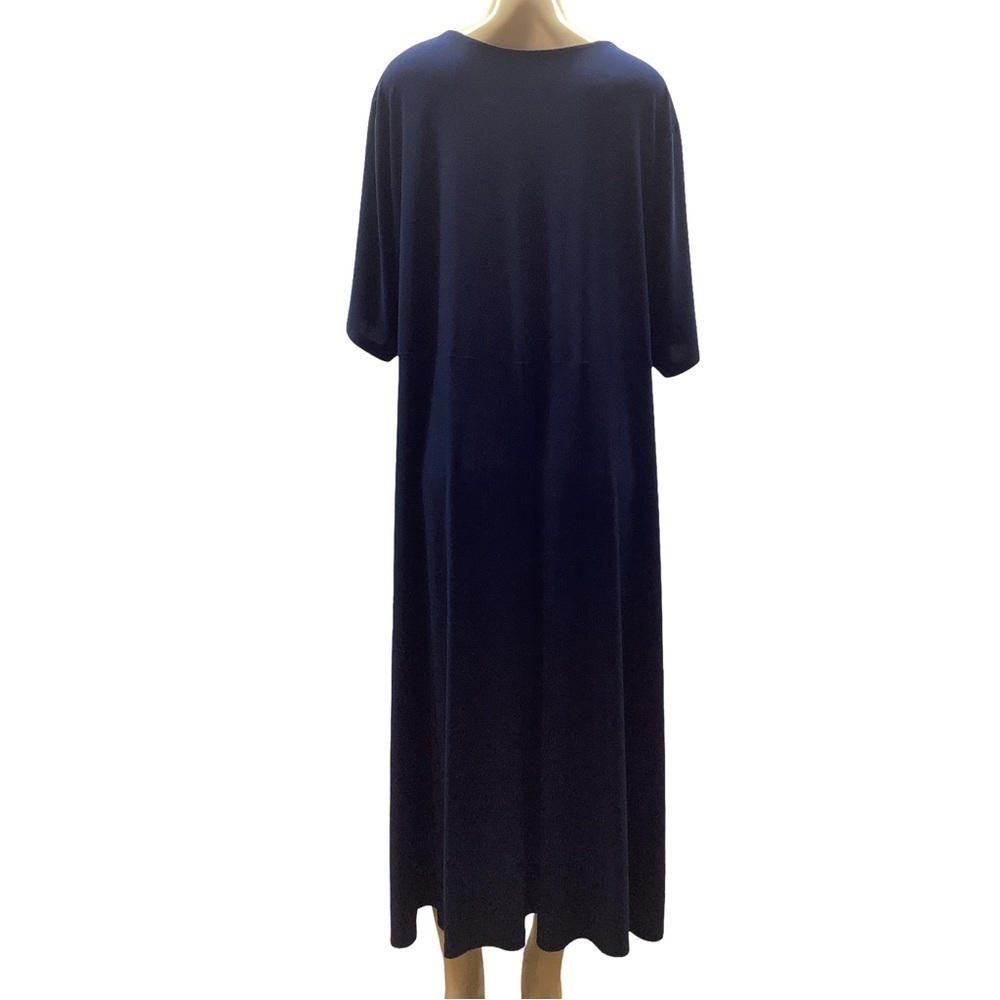 Sam and Jess Size 3X Navy Short Sleeve Midi Fit Button Dress. New With Tags - Picture 4 of 7